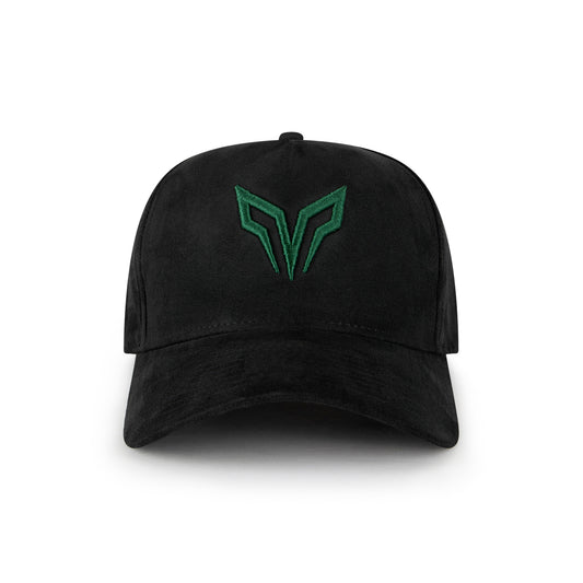 NOGORSHILPO STEALTH BLACK SUEDE HAT | GREEN LOGO NOGOR SHILPO