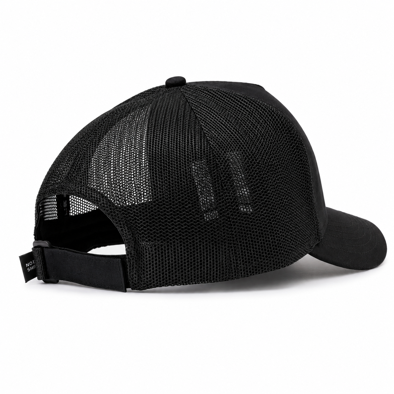 Black mesh cap on a white background