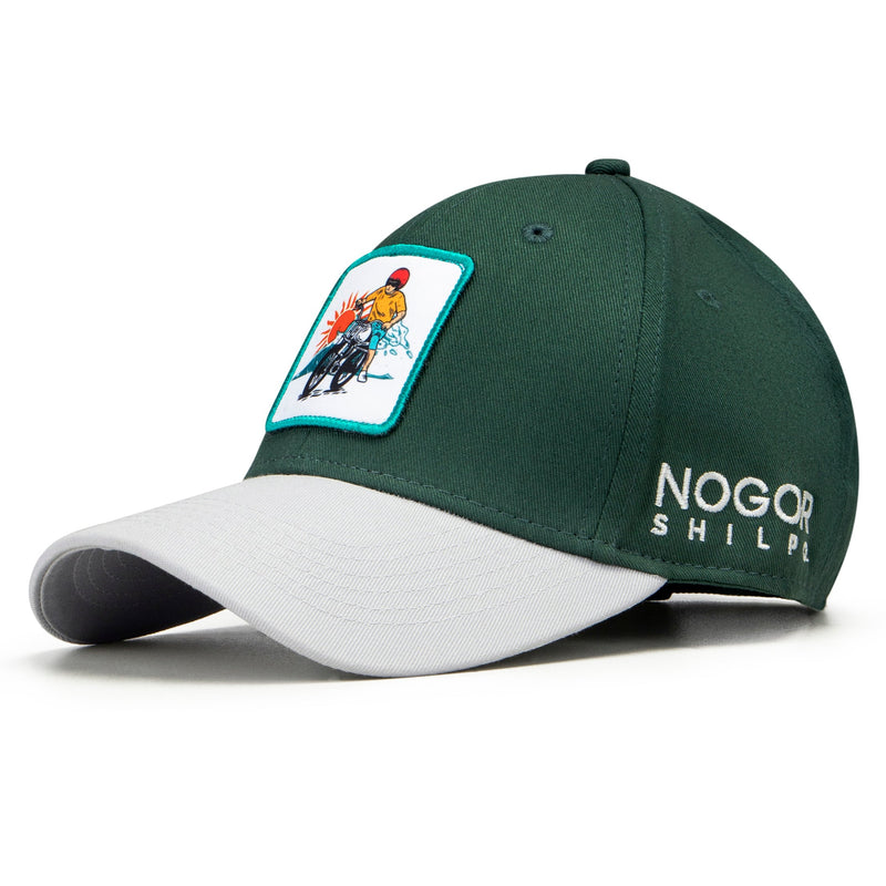 GREEN GREY BIKER CAP
