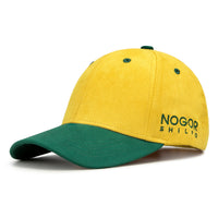Premium Suede Baseball Hat | Yellow & Forest Green