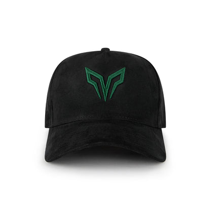 NOGORSHILPO STEALTH BLACK SUEDE HAT | GREEN LOGO