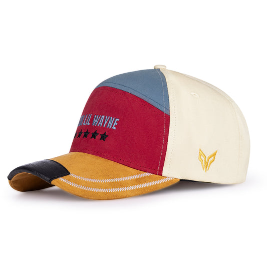 Colorful cap with brand logo on a white background