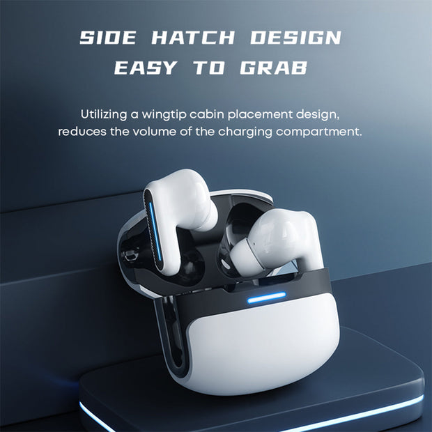 Langsdom AeroWave X1 – Futuristic TWS Earbuds with LED Charging Case & Smart Touch Control NogorShilpo