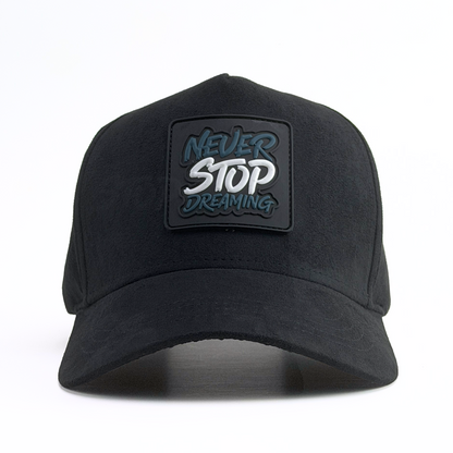 Never Stop Dreaming Black Suede Cap
