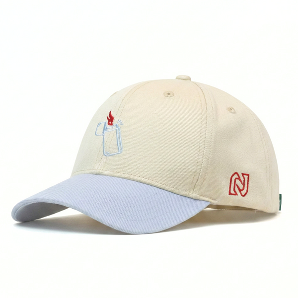 BEIGE & SKY BLUE STREETWEAR CAP - NOGOR SHILPO