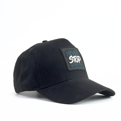 Never Stop Dreaming Black Suede Cap