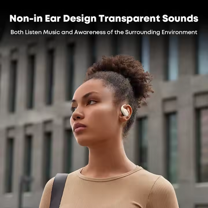 Langsdom Open-Ear Bluetooth 5.3 Earbuds – TWS Wireless Earhook Headphones with Mic, Sports Workout Earphones with Charging Case NogorShilpo