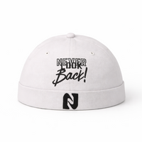 NEVER LOOK OFF-WHITE BRIMLESS DOCKER CAP
