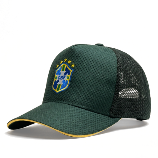Brazil Football Fan Trucker Cap – Green Mesh Baseball Cap