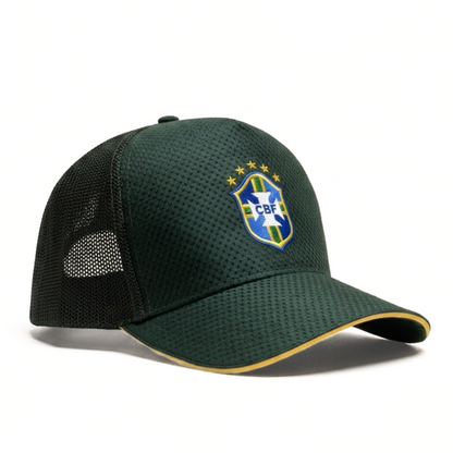 Brazil Football Fan Trucker Cap – Green Mesh Baseball Cap