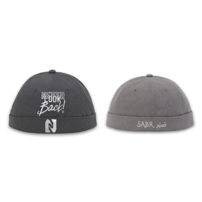 URBAN DOCKER CAP – SABR & NEVER LOOK BACK CHARCOAL NOGOR SHILPO