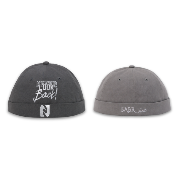 URBAN DOCKER CAP – SABR & NEVER LOOK BACK CHARCOAL NOGOR SHILPO