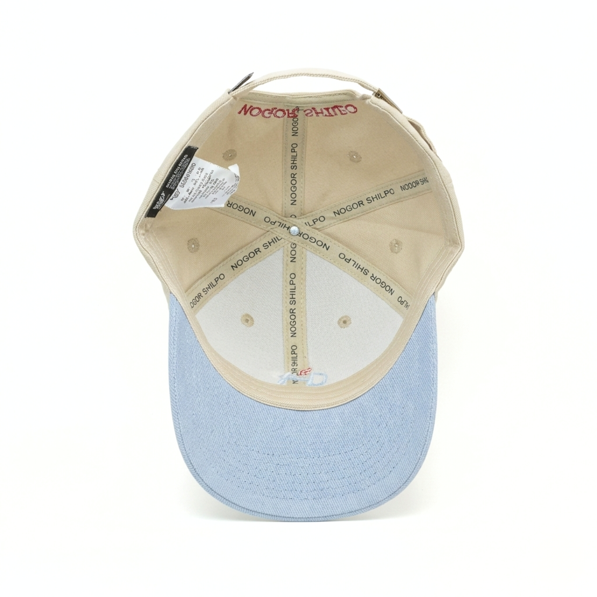BEIGE & SKY BLUE STREETWEAR CAP - NOGOR SHILPO